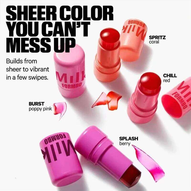 1/2/4PCS Long Lasting Moisturized Blusher Sticker Lip Gloss Rouge Cream Jelly Lipstick Cheek Blush Stick Facial Makeup Cosmetics W260311