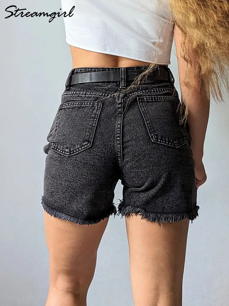 Streamgirl Blue Womens Denim Shorts Summer High Waist Casual Chic Loose Jean Shorts For Women Summer Denim Short Femme 260306