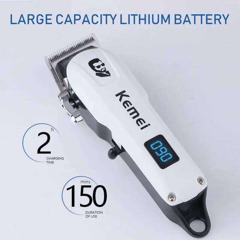 Kemei KM-232 Professional Men's Haircut Cordless Trimmer LCD Clipper USB Charging Hair Cutting Machine C260312