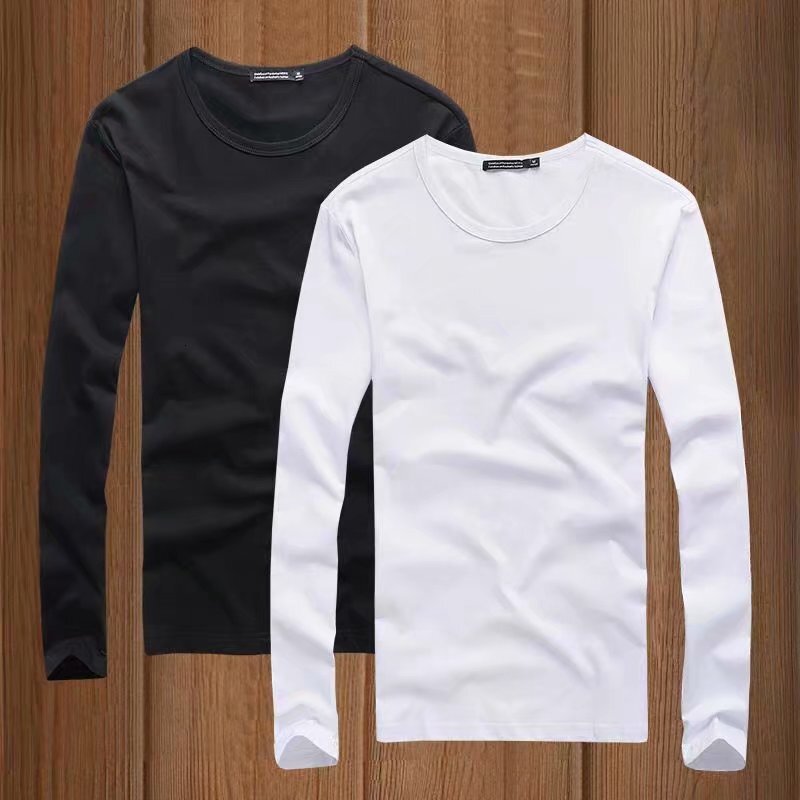 Winter Thin Fleece Solid Color Warm Low-neck Base Shirt For Young Men Style Slim Fit Versatile Cold-proof Long-sleeve Designer Hoodie T-shirt Top