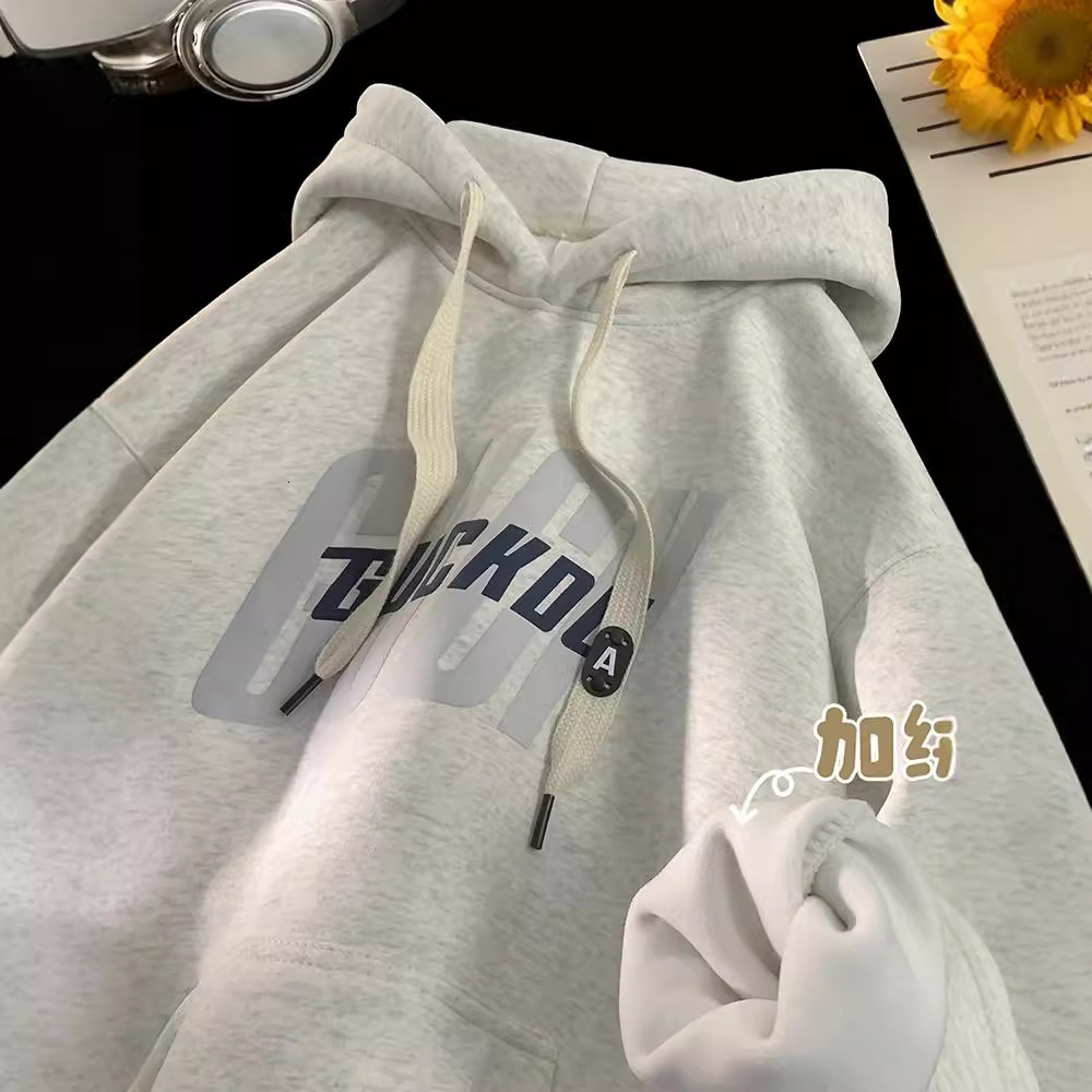 250g Heavyweight Stiff Wine Red Sweatshirt Men's Spring And Autumn Style Trendy Brand Youth Designer Hoodie Autumn And Winter Fleece Hooded Jacke