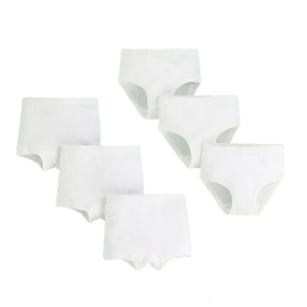 3PcsLot Children Underwear Solid Color White Shorts Cotton Big Boy Boxer Panties Boys Briefs Toddler Underpants 260311