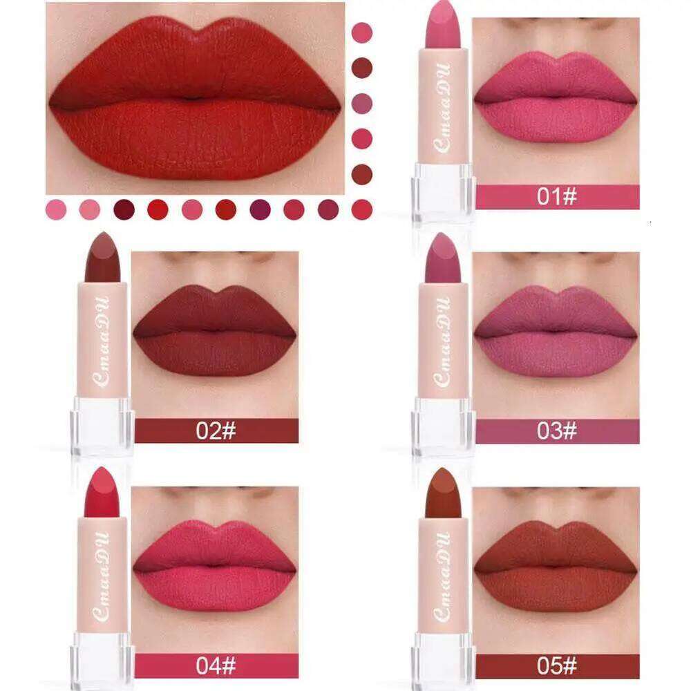 CmaaDu 15 Colour Moisturizing Matte Velvet Easy To Color Waterproof Long Lasting Nude Lipstick Lipgloss Makeup Cosmetic W260311