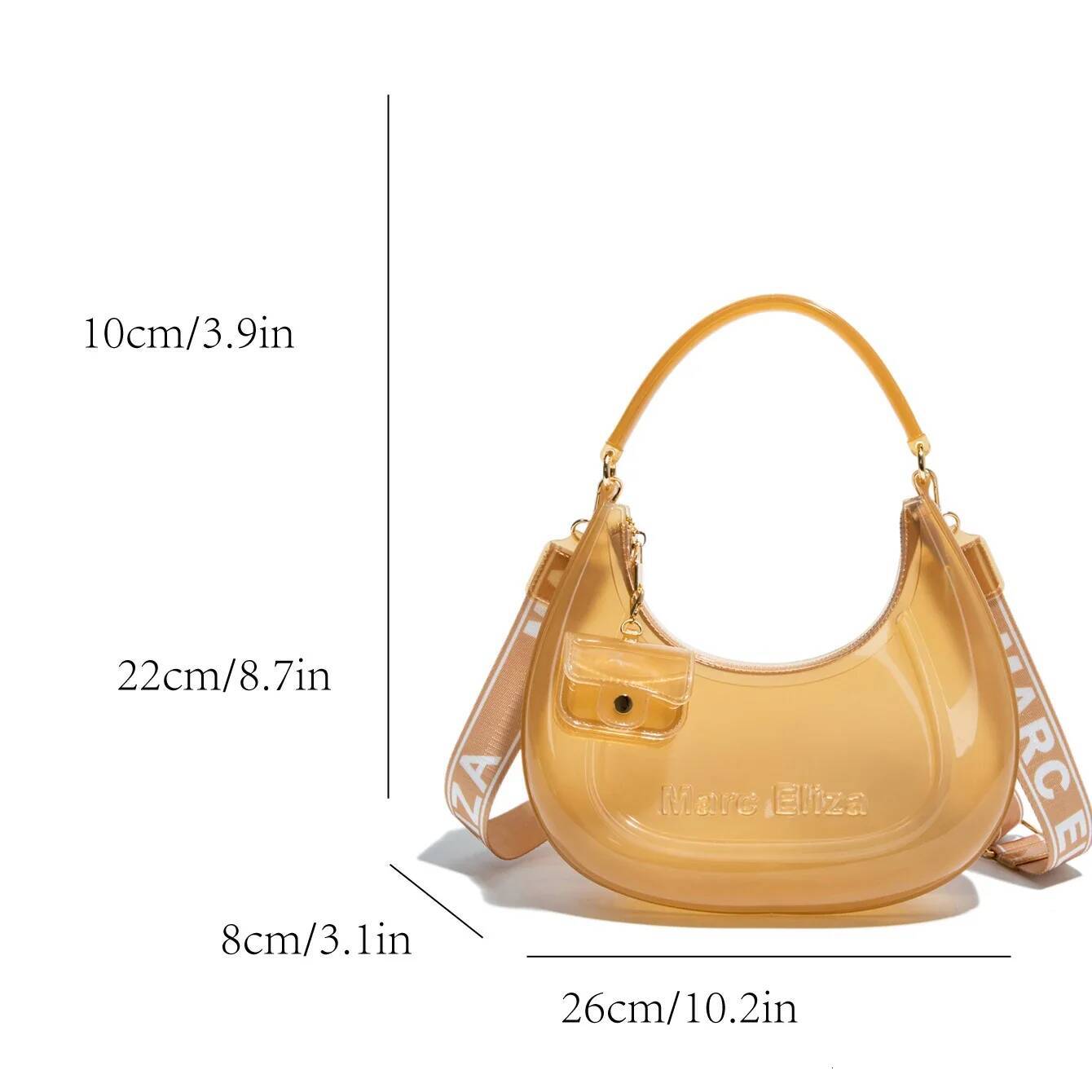 Fashion Half Moon Shoulder For Women 2025 Summer Waterproof PVC Transparent Crossbody Bag 8 Colors Jelly Mobile Phone Purse