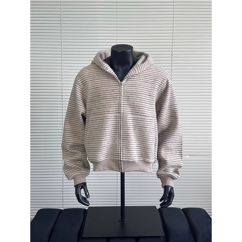Vintage Designer Hoodie Striped Hooded Sweatshirt For Men Autumn Casual Cardigan Cleanfit Couple's Trendy Jacket