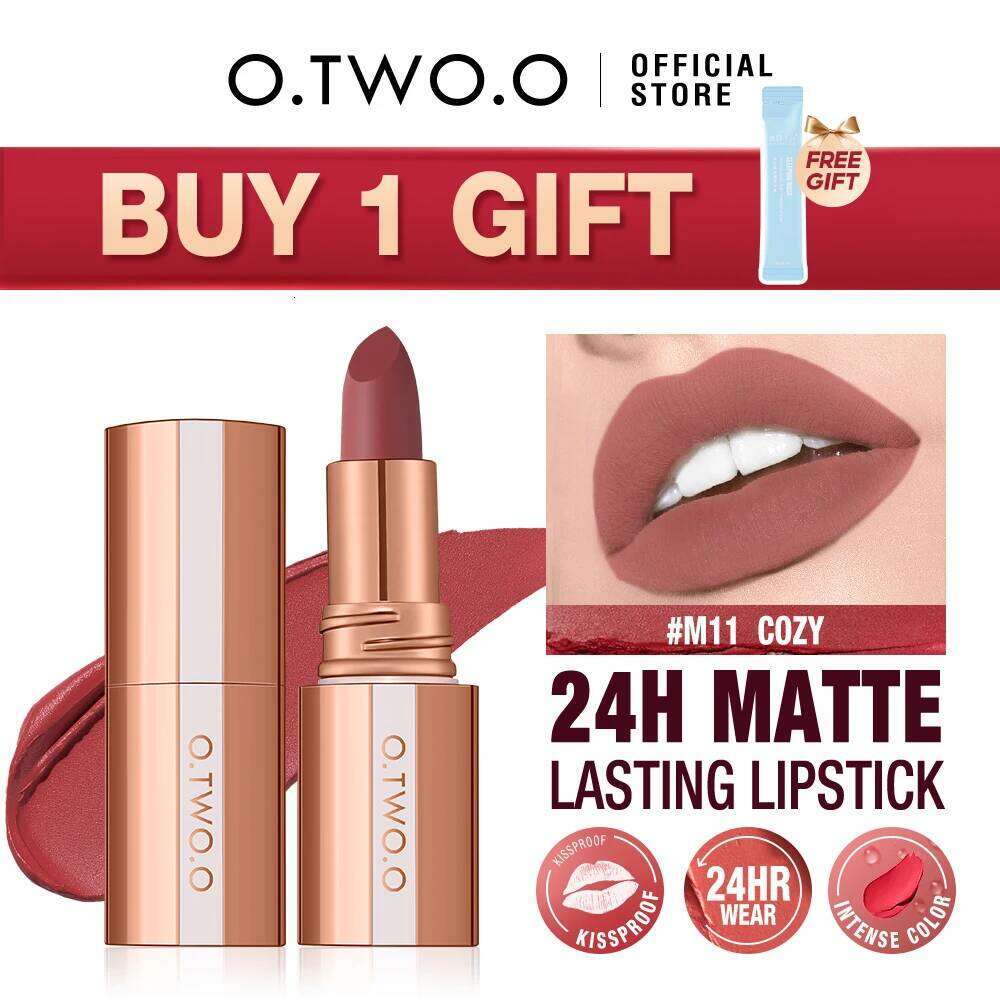 O.TWO.O Lipstick Tint Matte Long Lasting Waterproof Velvet Not Fading Sexy Non-stick Cup Lip Glaze Makeup Cosmetics W260311