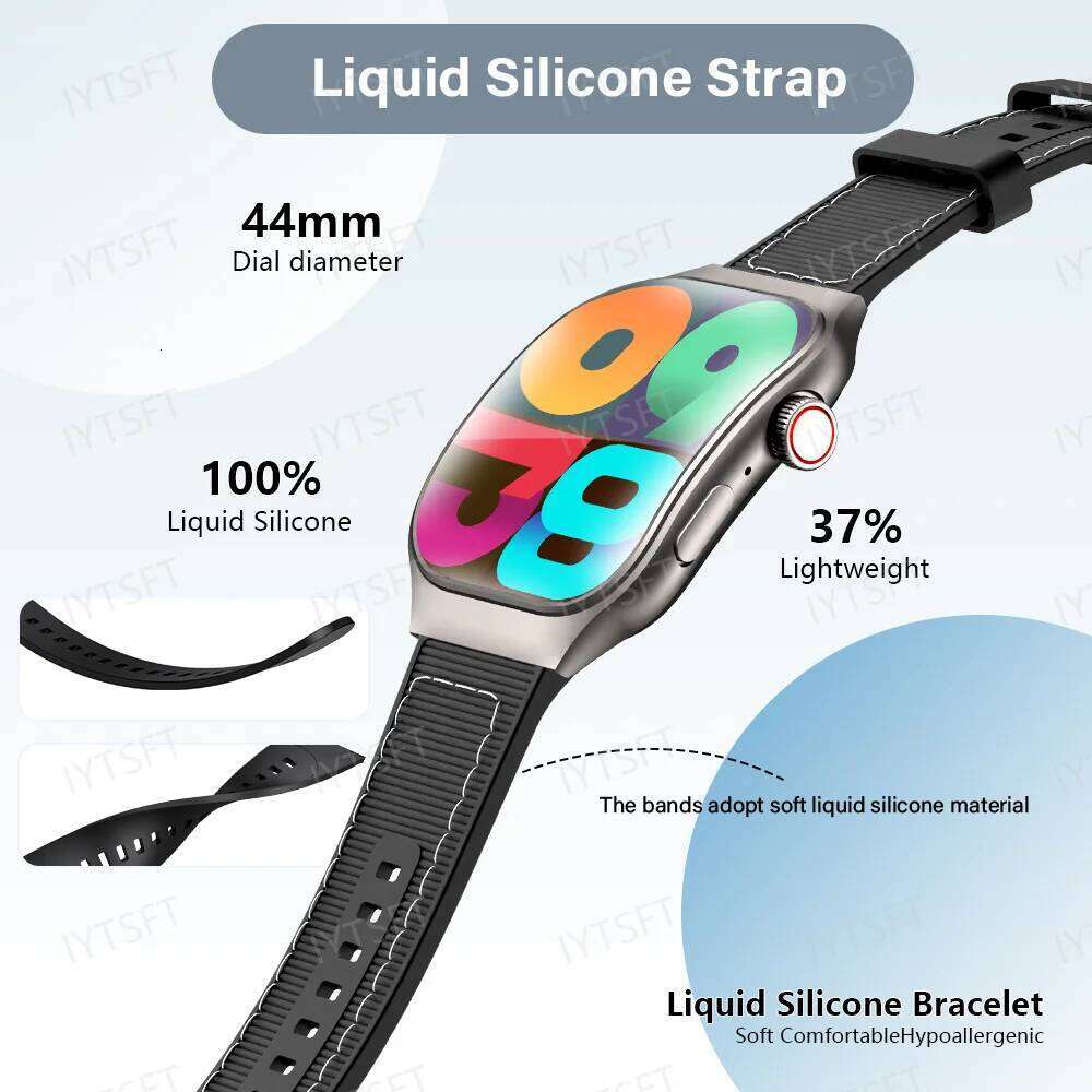 LAXASFIT New Bluetooth Call Men 2.01" HD Curved Screen Sports Health Monitor Smart Watch for Android iOS