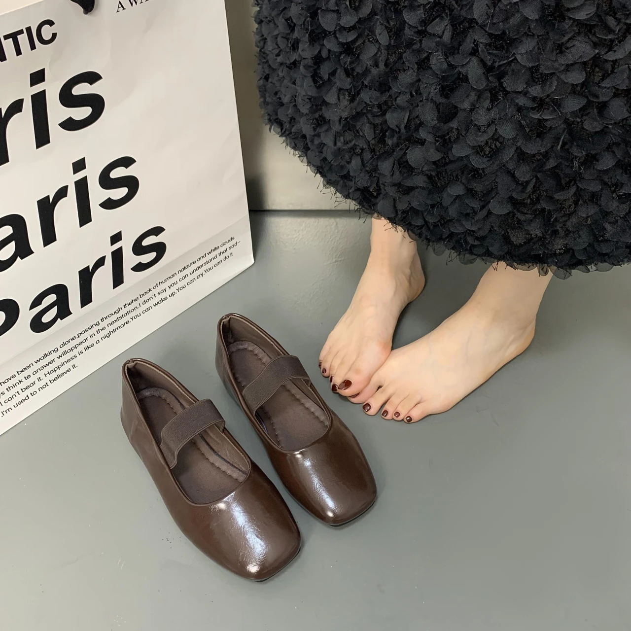 Women Ballet Flats Shoes Fashion Shallow Elastic Band Spring Autumn Ladies Comfort Soft Sole Ballerina Shoes 260227