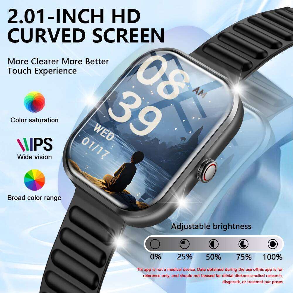 LAXASFIT New Watch with Calling Men's Health Monitoring Smart Notifications Voice Assistant Women's Smartwatch Gift