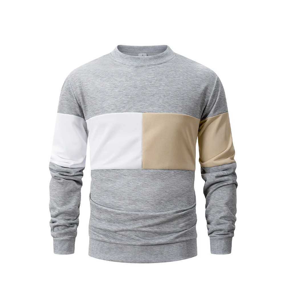 Mens Crew Neck Sweatshirts Patchwork Loose Sweatshirts Spring Autumn Outdoor Jogging Tops Casual Daily Long Sleeve Pullover M260312