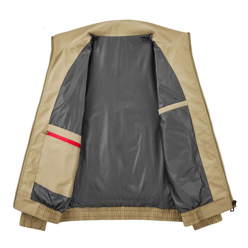 Spring and New Flight Jacket for Men, Autumn Youth Men's Multi-Pocket Retro Baseball Collar Coat