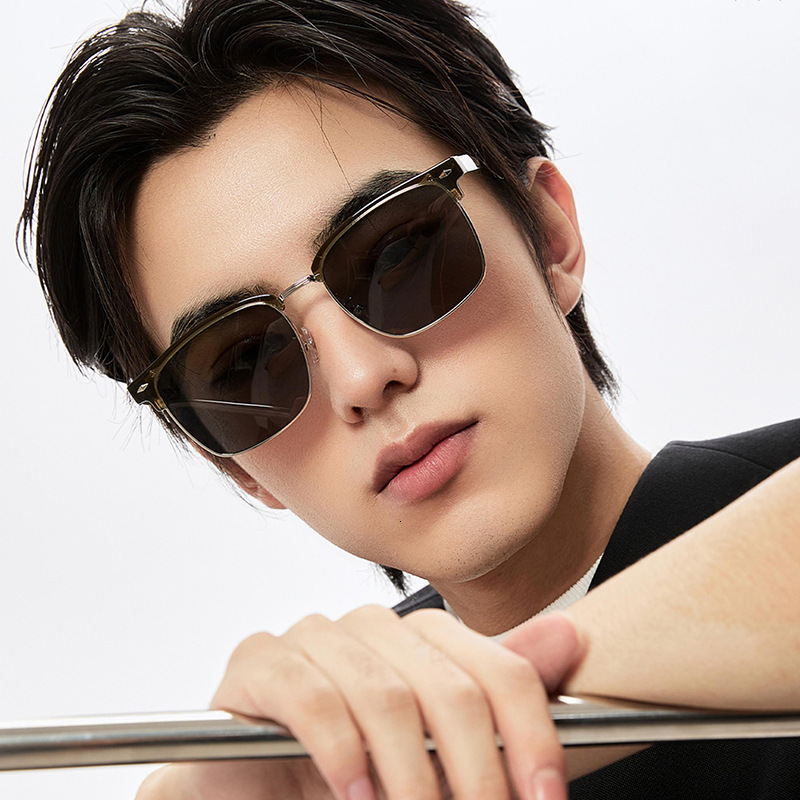 2026 New Fashion Cat-Eye Polarized Sunglasses for Men, High-End Outdoor Sun Protection Sunglasses, Men's Wholesale