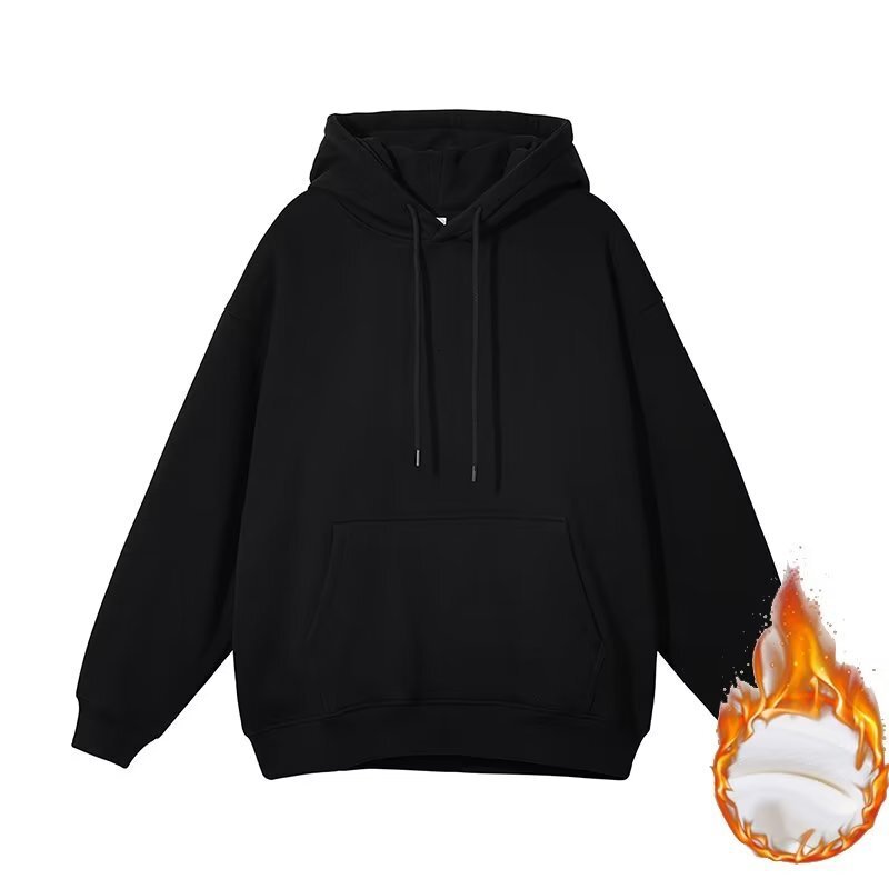 Autumn/winter Fleece-lined Oversize Hoodie For Designer Hoodie Trendy Men Casual Loose Thick Hoodie