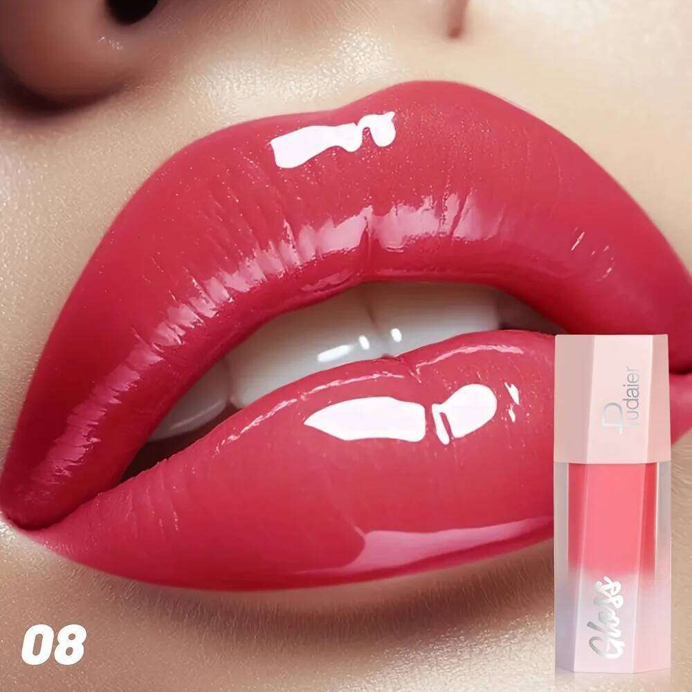Four-color liquid lipstick, cup-proof lip gloss without fading, moisturizing natural, suitable for autumn and winter seasons W260311