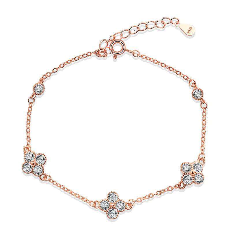 VANA New Thin Chain S Sier Jewelry Four-Leaf Clover Charm Designer Bracelet for Women