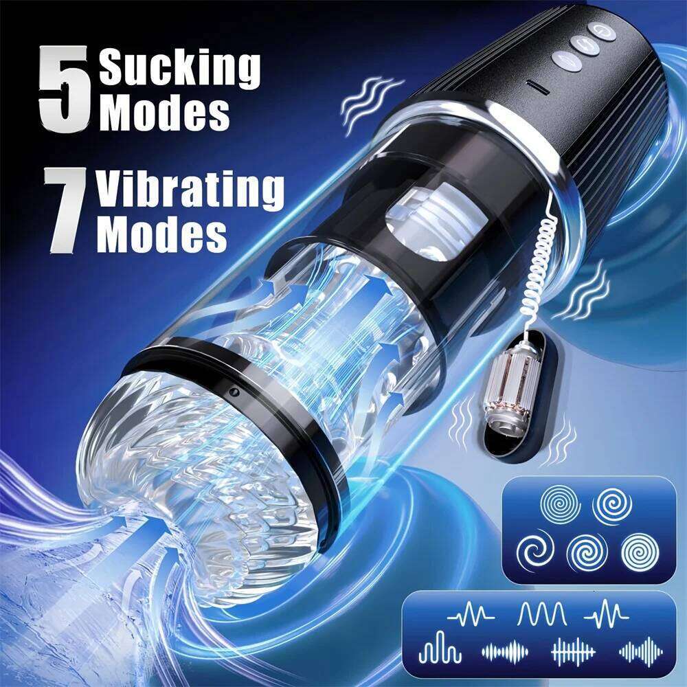 Automatic Sucking Masturbator Cup Blowjob Machines Soft Pocket Pussy Rotating Vibrator Realistic Vagina Sex Toy for Men Z260312