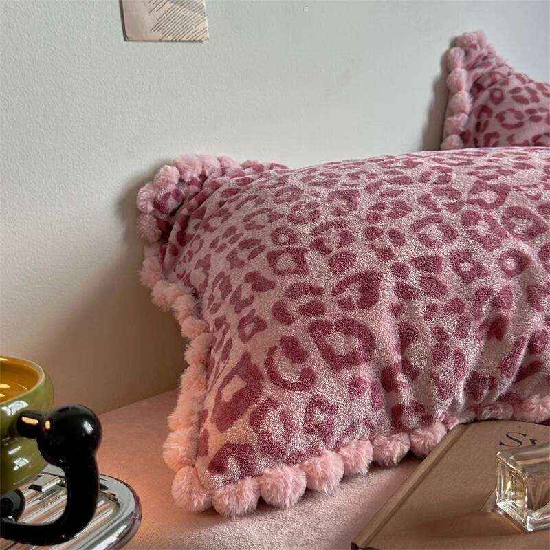 2025 Winter Thick Warm Leopard Print Velvet Queen Size Bedding Set Duvet Cover Flat/Fitted Bed Sheet Pillowcases 4Pcs H260312