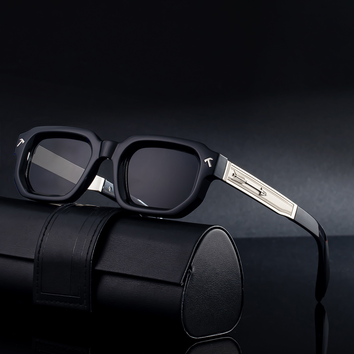2026 New Style Square Small Frame Polarized Retro High-end Trendy Sun Protection Sunglasses for Men