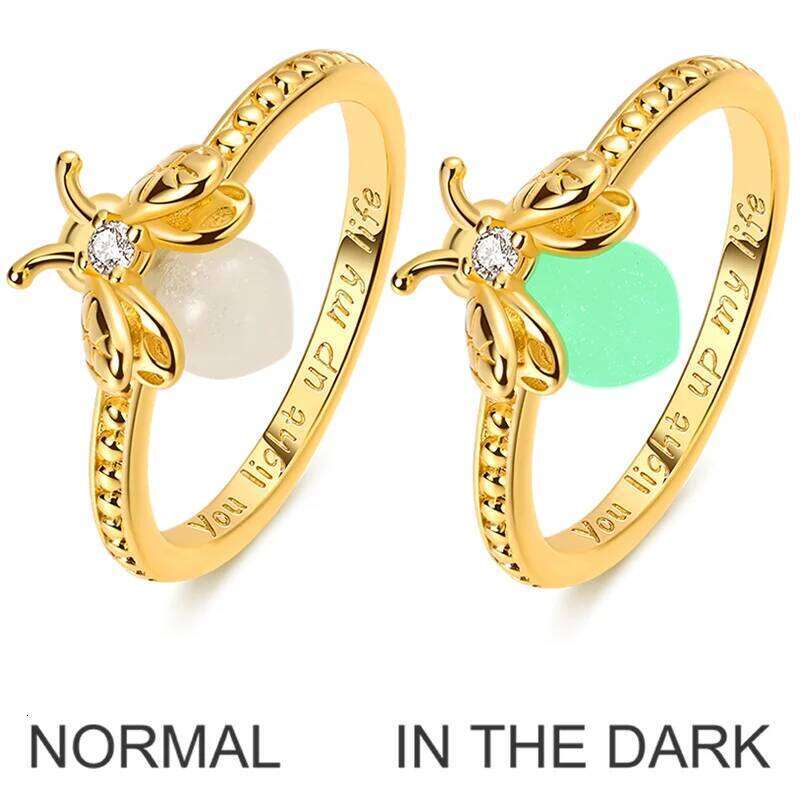 925 Silver Luminous Ring Infinite Original Zircon Wedding Anniversary Golden Moonlight Firefly Rings Women Jewelry Gift H260312