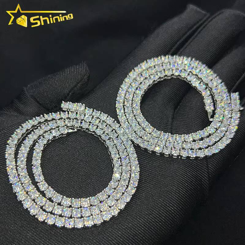 Moissanite Tennis Chain Wholesale Price Factory Outlet 925silver High Quality Fine Jewelry Necklace braceletfine Jewelry nec