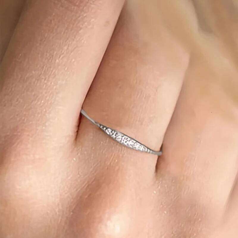 Huitan 925 Sterling Silver Thin Silver/Gold/Rose Gold Color Womens Trendy Fresh Daily Rings Simple Charms Wedding Jewelry H260312
