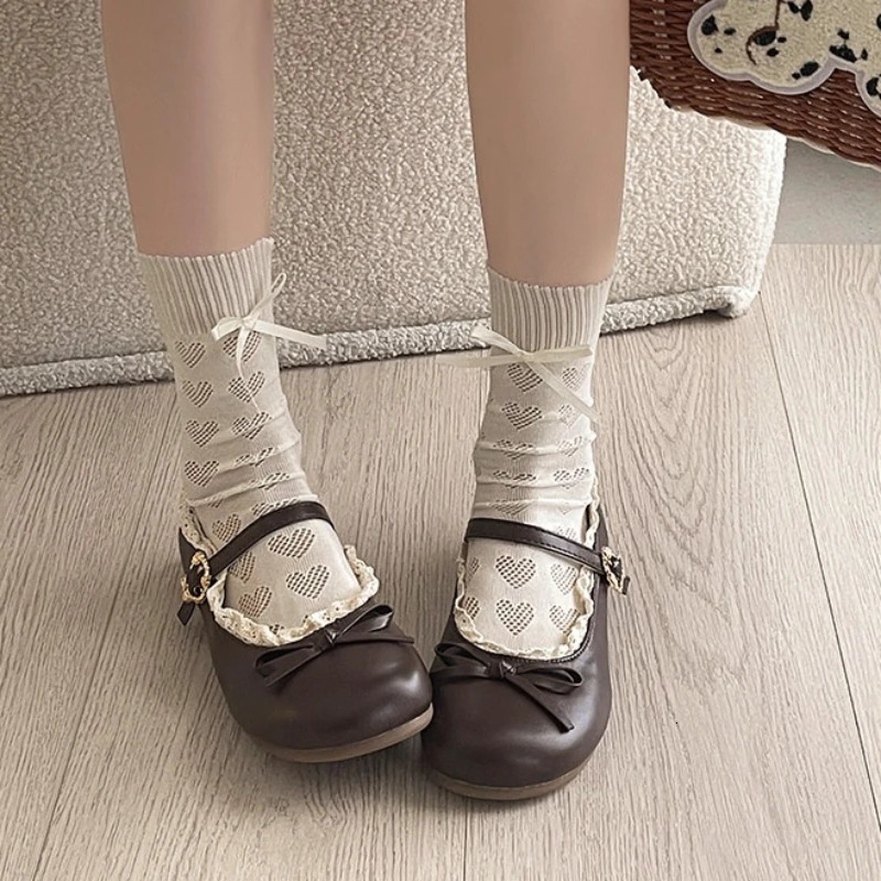 2026 Spring Cute Women Flats Round Toe Ladies Casual Ballet Shoes Comfort Soft Leather Dress ballerinas Shoes 260227