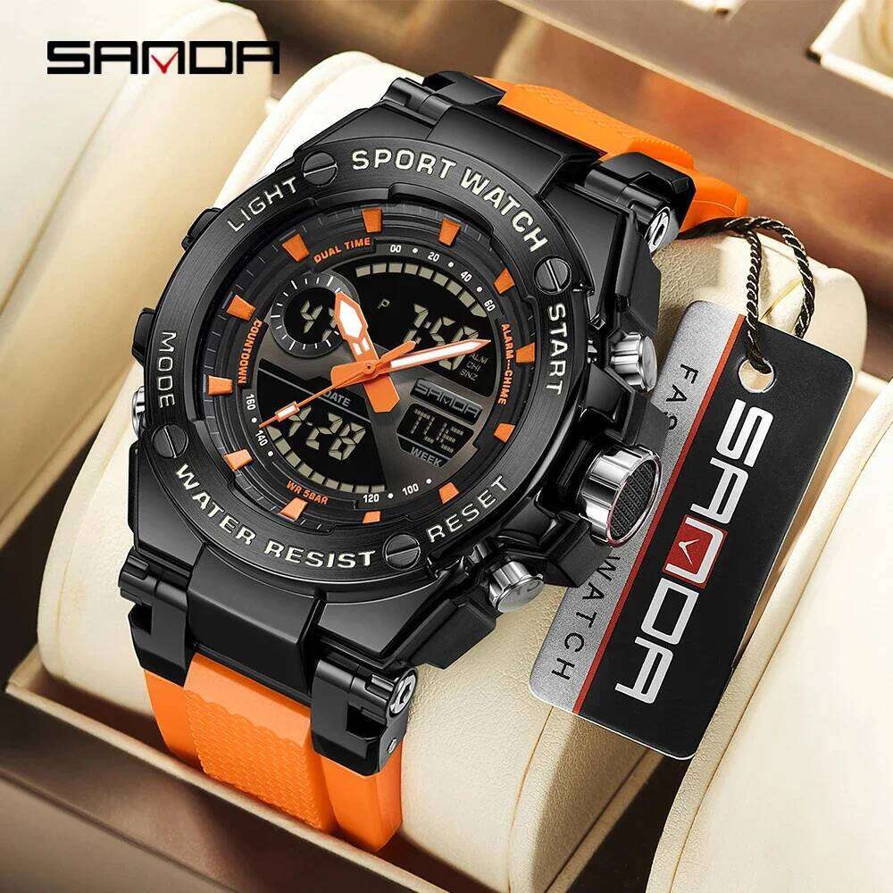 SANDA 3363 Junior High School Student Cool Multi functional Men's Electronic Quartz Watch