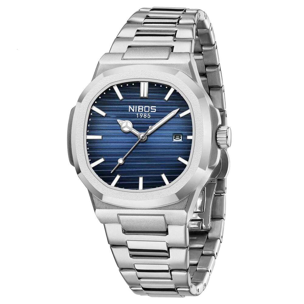 NIBOSI Analog Quartz Stainless Steel Military Watches for Men Waterproof Fashion Design Auto Date Wrist Watch reloje