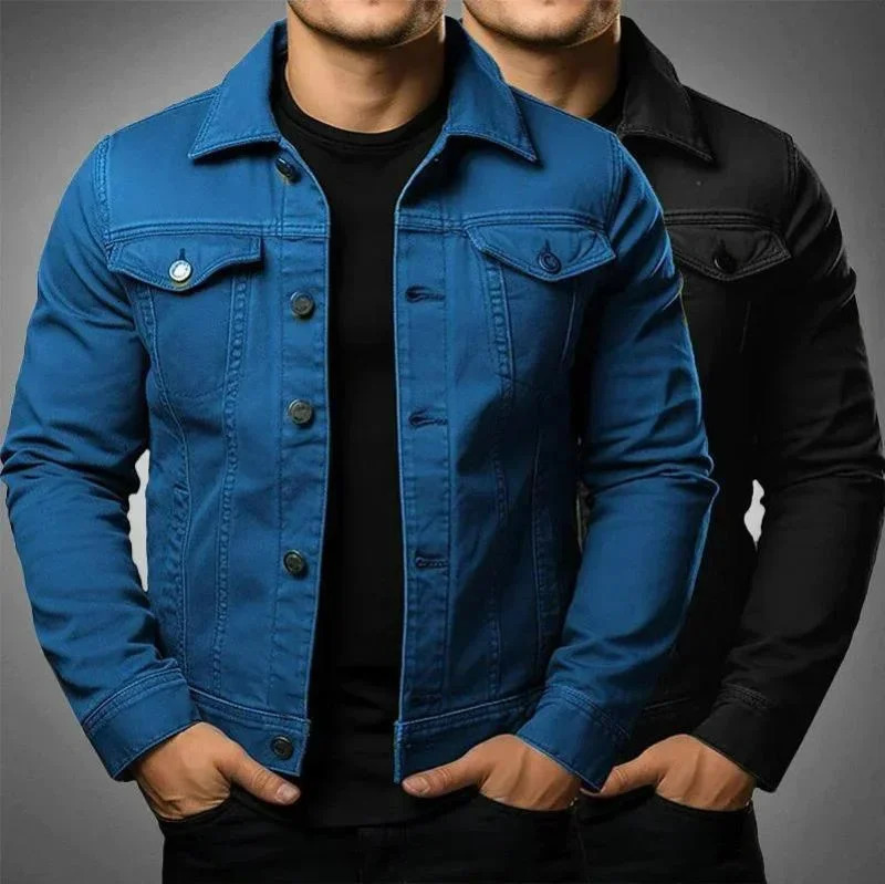 Mens Fashion Casual Jacket Washed Denim Top Autumn Loose Large Size Denim Jacket Men Jacket 260304