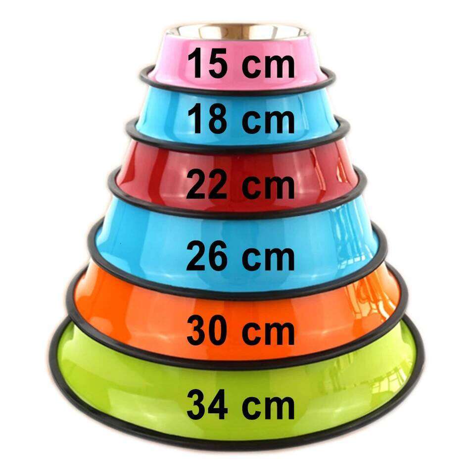 Custom Name Dog Cat Stainless Steel Pet Colorful Water Food Non slip dining basin Circular Personalized Bowl Multi size 26Y0312