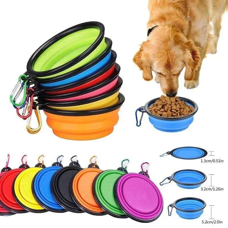 350mL Pet Folding Dog Supplies Outdoor Travel Portable Universal Food for Cats and Dogs Water Bowl 26Y0312