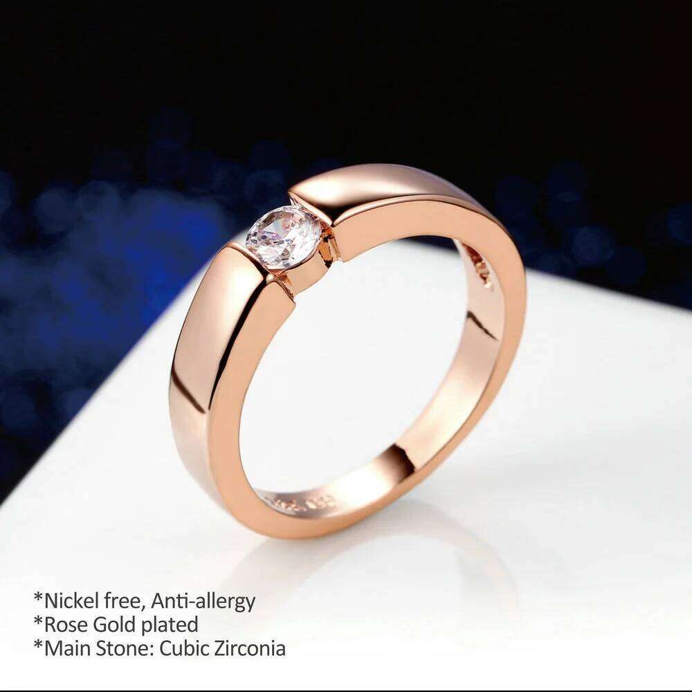 Princess Cut Stone Engagement Wedding Rings For Women Rose Gold Color Couples's Promise Ring Fashion Jewelry All Size DFR400 H260312