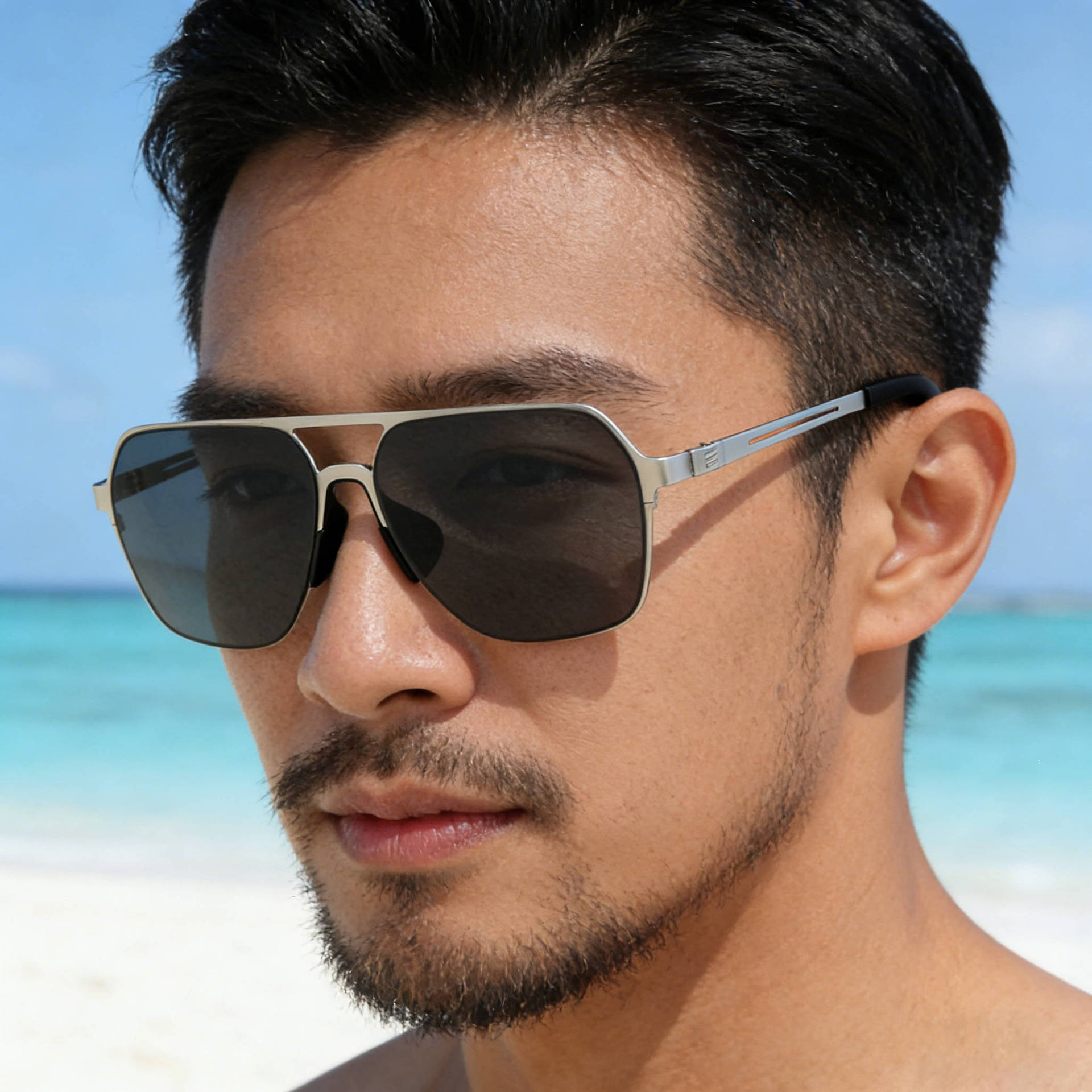 2026 New Fashion Square Frame Nylon Polarized Retro Double-Beam Simple Sun Protection Sunglasses for Men,