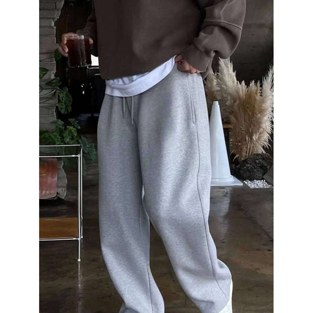 American Heavyweight Sports Sweatpants for Men in The Summer of 2025, New Straight-leg Casual Wide-leg Long Pants