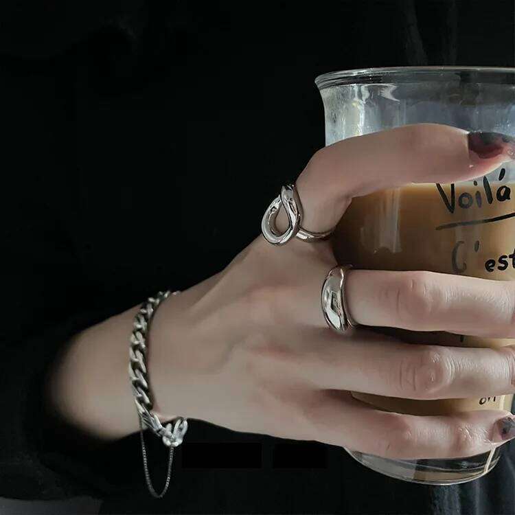 925 Sterling Silver Rings For Women Simple Vintage Handmade Adjustable Finger Hollow Ring Fashion Band Female Bijoux Gift H260312