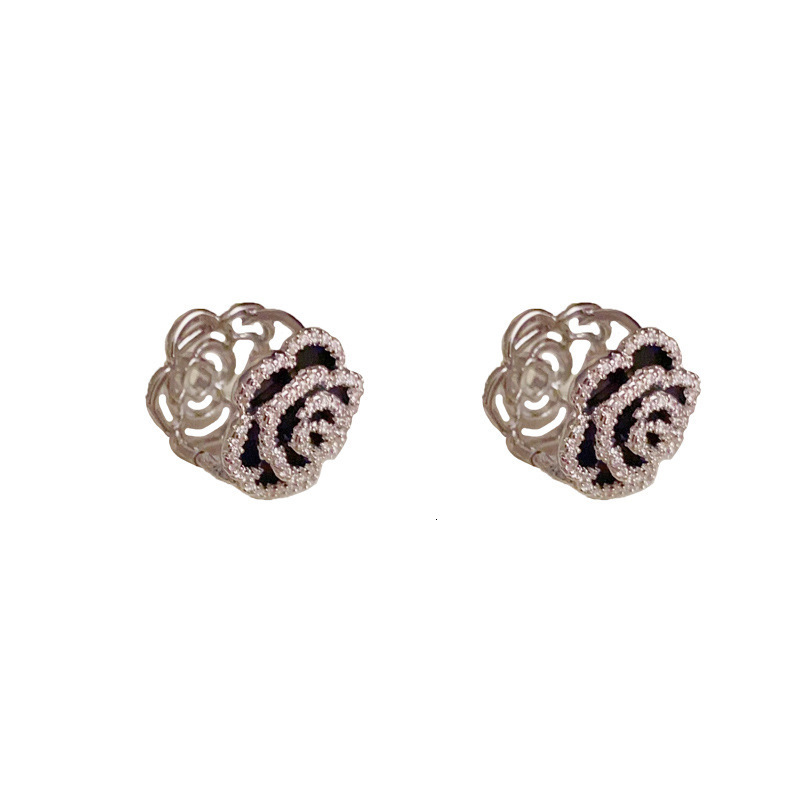 Luxury Brand Designer Jewelry French Fashion Double-Sided Camellia Earrings Internet Celebrity Unique Design Exquisite Versatile Super Shiny Earrings 