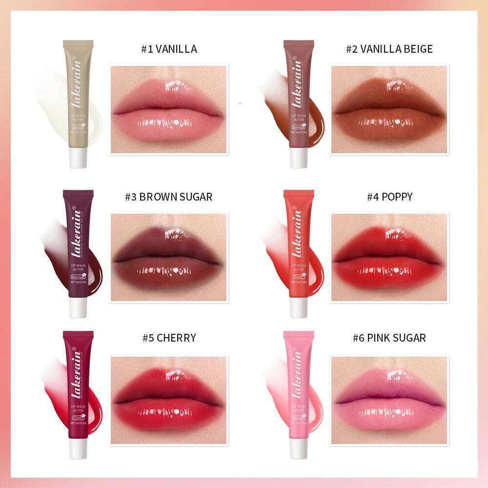 Moisturizing Balm Day/Night Hydrating Mask Shea Butter Vanilla Brown Sugar Jelly Lip Oil Gel Improves Dry Lips W260311