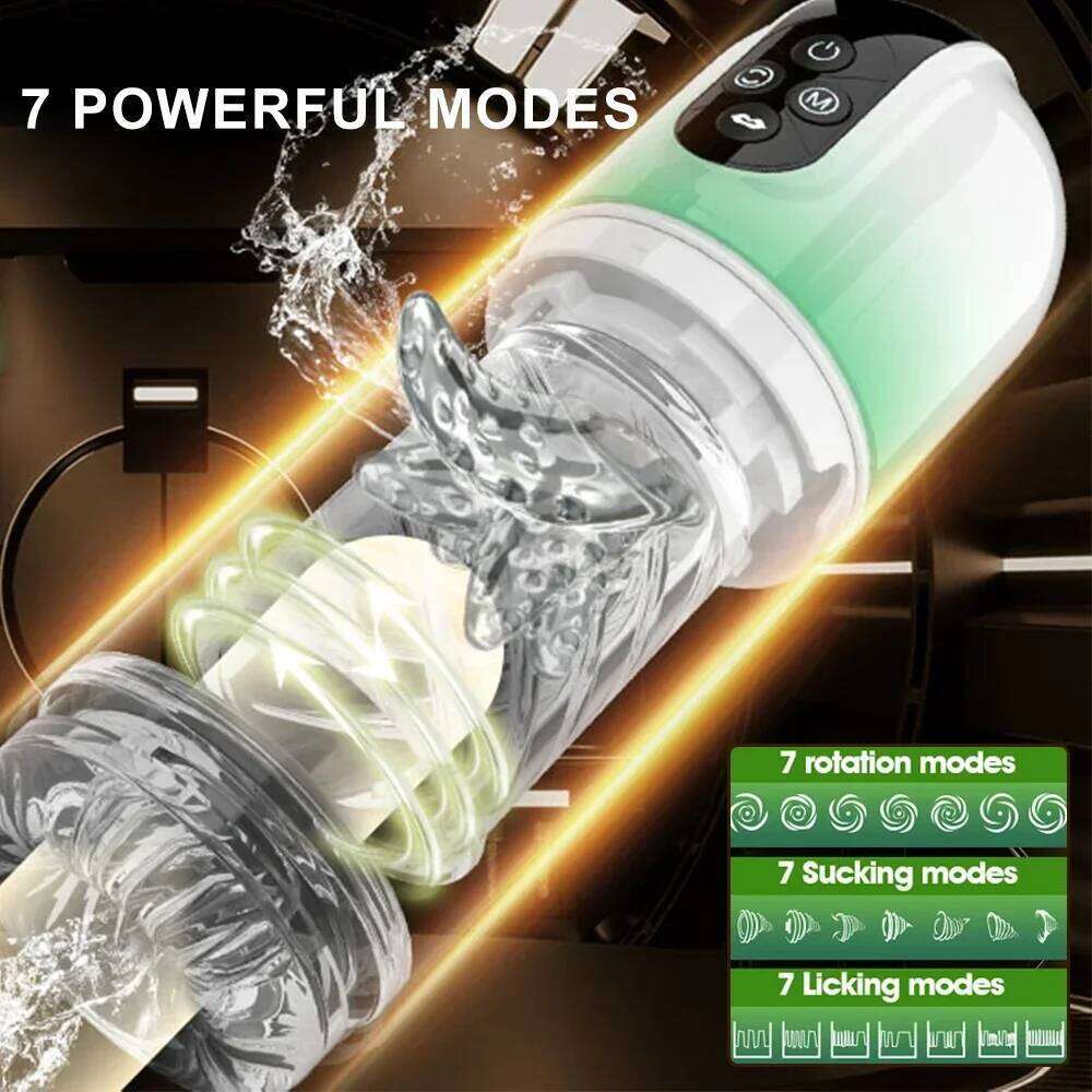 Electric Automatic Telescoping Male Masturbator Cup Sucking Rotation Blowjob Machine Penis Vagina Vibrating Massager Sex Toy Z260312