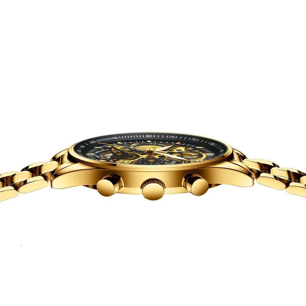 NIBOSI Skeleton Top Brand Luxury Waterproof Quartz Watches Business Chronograph Wrist Watch Men Relogio Masculino