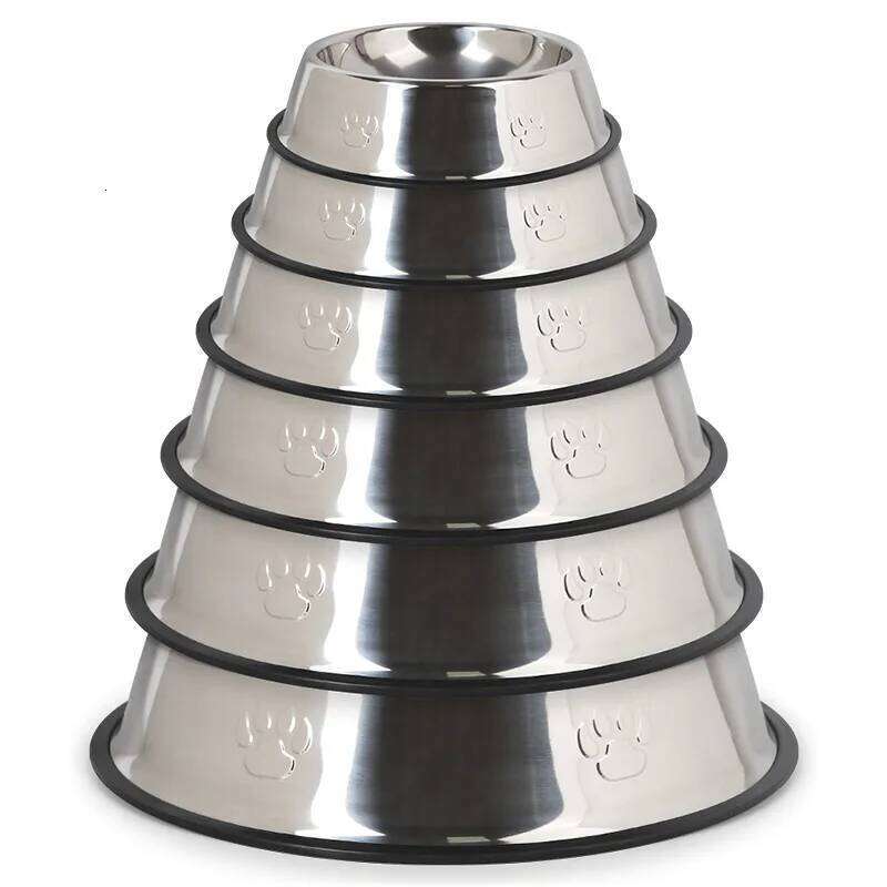 Quality Paw Stainless Steel Bowl Feeder Skidproof Anti-ant Shape Cat Dog Bowls Food Accessories Pet Supplies 6 Sizes 26Y0312