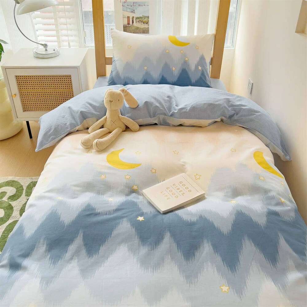 K pop Style Back-to-School Pink Bedding Set Twin Full Queen Size Girls Floral Bed Flat Sheet Pillowcase Kawaii Home Textile H260312