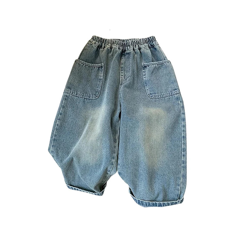 16Y Spring and Autumn Kids Jeans Boys Cartoon Print Denim Pants Girls Casual Trousers Childrens Clothing 260311