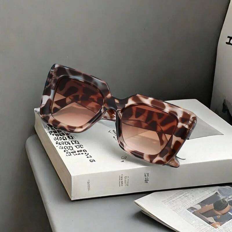 New Fashion Square Women Luxury Sunglasses Retro Designer Men Trending Leopard Blue Green Sun Shades Uv400 Glasses