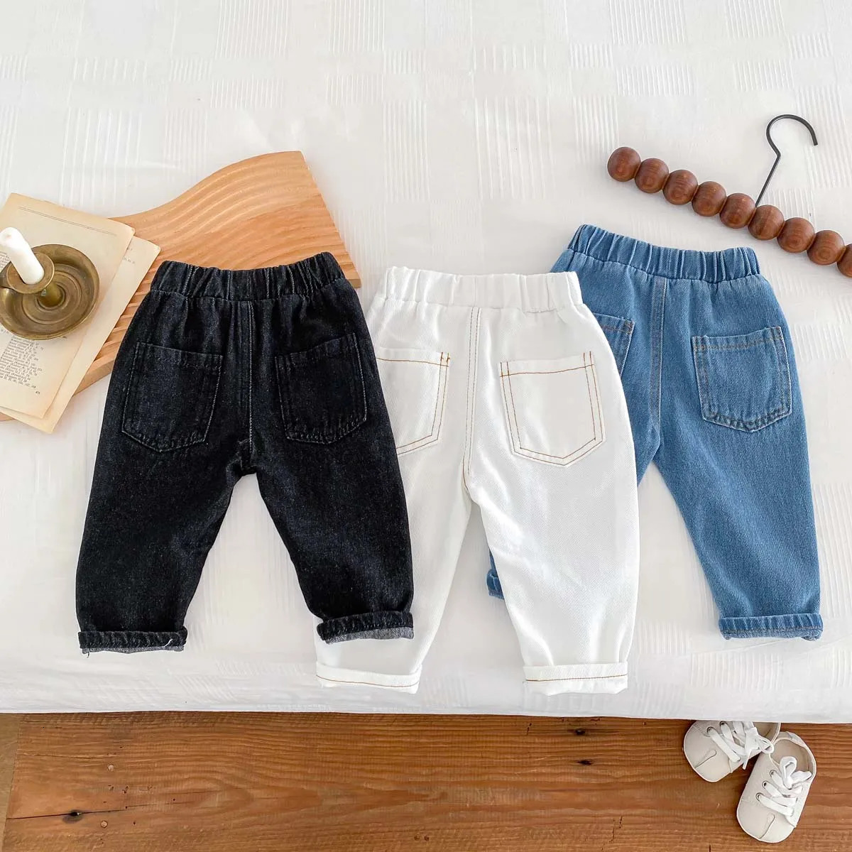 Korean Fashion Kid Jeans Baby Pants Boy Girl Autumn Casual Versatile Unisex 16yrs 260311
