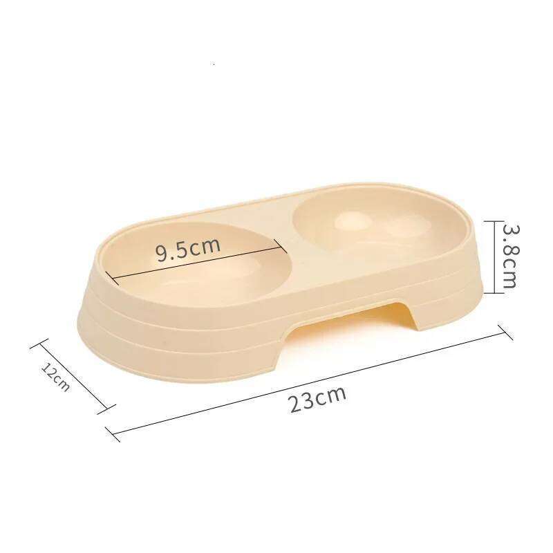 Dogs and Cats Macarons Plastic Double Pet Bowl Drinking Water Feeding 26Y0312