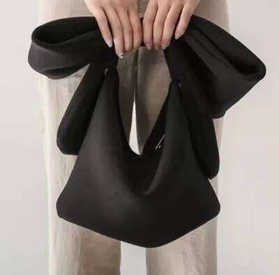 Women Space Cotton Handbag Purse Wedding Totes Clutches Cocktail Party Bowknot Korean Style Black Vintage Chic Fashion Strap BAG WONST