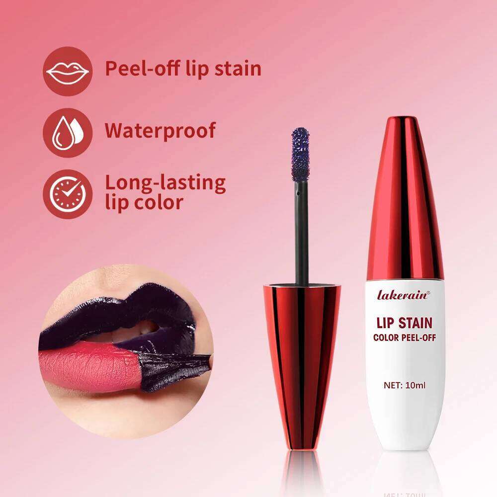 Peel Rose Pink Gloss Matte Outline Contour Tattoo Stain Waterproof Transfer Resistant Tear Off Natural Lip Tint W260311