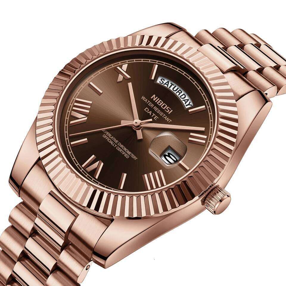 NIBOSI Analog Quartz Stainless Steel Watches for Men Waterproof Business Classic Desiger Wrist Watch Day Date Reloj