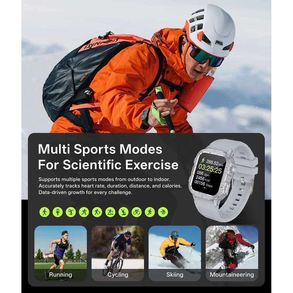 G.L Wear 2026 New Men's Smart Watch Outdoor Sports Health Monitor with LED Flashlight Bluetooth Call Women's Smartwatch
