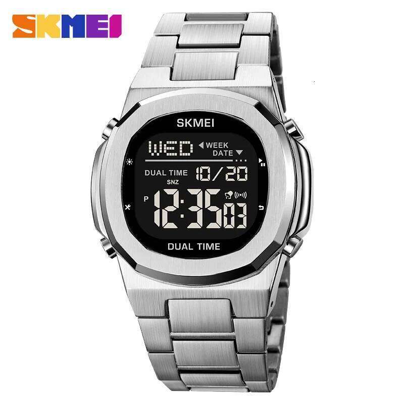 SKMEI 2004 Luxury Digital Watch for Sport Calendar Steel Waterproof Electronic Men Wristwatches Led Alarm Clock Reloj Hombre